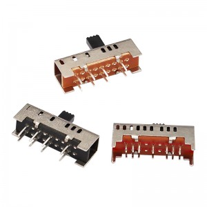 Slide Switch SS23H06 ، مزدوج-الصف 8-مفتاح منزلق عمودي دبوس ، مفتاح الشريحة العمودي لمدفأة كهربائية كهربائية